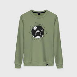 Свитшот хлопковый женский Космос внутри, цвет: авокадо