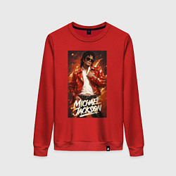 Свитшот хлопковый женский Michael Jackson in the red jacket, цвет: красный