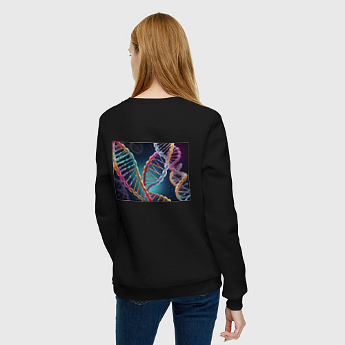 Женский свитшот Разноцветный ДНК / Черный – фото 4