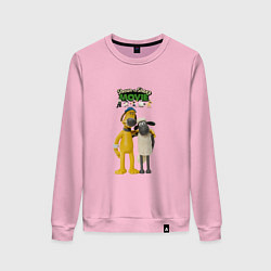Свитшот хлопковый женский Барашек Шон с битцером, цвет: светло-розовый