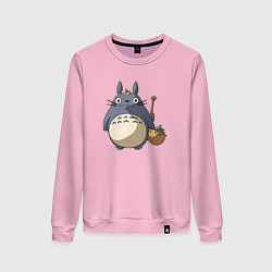 Свитшот хлопковый женский Смешной тоторо, цвет: светло-розовый