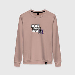 Свитшот хлопковый женский Grand Theft Auto 6 vice city logo, цвет: пыльно-розовый