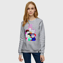 Свитшот хлопковый женский Big bang в аниме стиле, цвет: меланж — фото 2