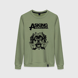 Свитшот хлопковый женский Asking Alexandria - rock dog, цвет: авокадо