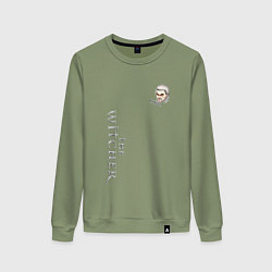 Свитшот хлопковый женский Ведьмак курва, цвет: авокадо