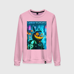 Женский свитшот Totoro with a pumpkin head - halloween fantasy