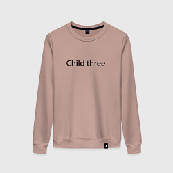 Свитшот хлопковый женский Child three - meme, цвет: пыльно-розовый