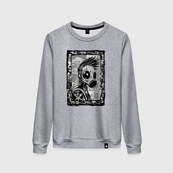 Свитшот хлопковый женский Gasmask punk society, цвет: меланж