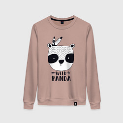 Свитшот хлопковый женский Wild panda, цвет: пыльно-розовый