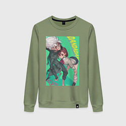 Свитшот хлопковый женский Дандадан Момо Аясэ, цвет: авокадо