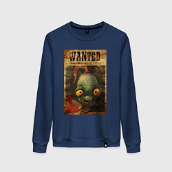 Свитшот хлопковый женский Oddworld - wanted, цвет: тёмно-синий