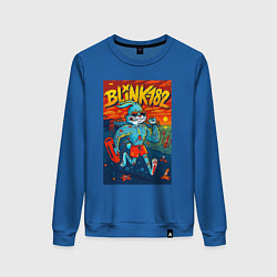 Свитшот хлопковый женский Blink 182 rock, цвет: синий