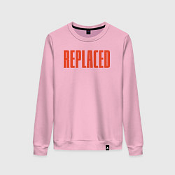 Свитшот хлопковый женский Replaced logo, цвет: светло-розовый
