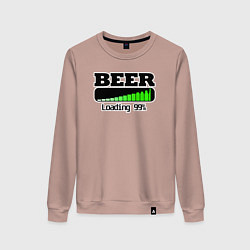 Свитшот хлопковый женский Beer loading, цвет: пыльно-розовый