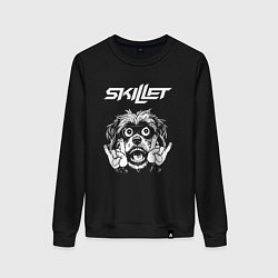 Свитшот хлопковый женский Skillet rock dog, цвет: черный