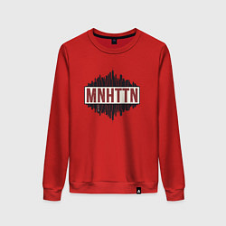 Свитшот хлопковый женский New York Manhattan, цвет: красный