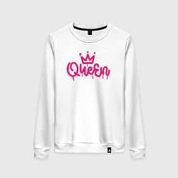 Свитшот хлопковый женский Pink queen, цвет: белый