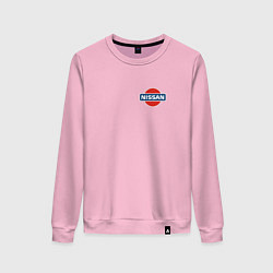 Свитшот хлопковый женский Nissan logo auto steel, цвет: светло-розовый