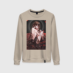 Свитшот хлопковый женский Геншин Ху Тао, цвет: миндальный