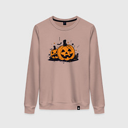 Свитшот хлопковый женский Pumpkins, цвет: пыльно-розовый