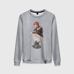 Свитшот хлопковый женский Момо Аясэ НЛО, цвет: меланж