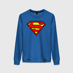 Свитшот хлопковый женский Superman logo, цвет: синий