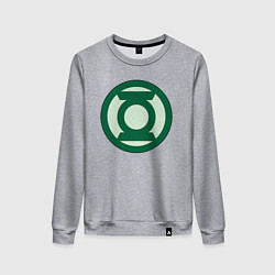 Свитшот хлопковый женский Green lantern logo, цвет: меланж