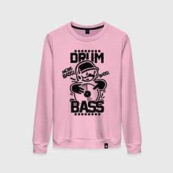 Свитшот хлопковый женский Drum n Bass: More Bass, цвет: светло-розовый