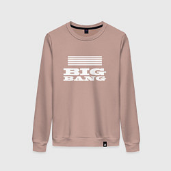 Свитшот хлопковый женский Big bang лого, цвет: пыльно-розовый