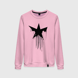 Свитшот хлопковый женский Black blot star - minimalism, цвет: светло-розовый