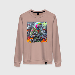 Свитшот хлопковый женский Cool parrot - special forces, цвет: пыльно-розовый