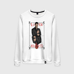 Свитшот хлопковый женский Люцифер король, цвет: белый