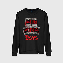 Свитшот хлопковый женский Розыск пацанов The boys, цвет: черный
