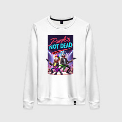 Свитшот хлопковый женский Punks not dead - Rick and Morty, цвет: белый