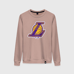 Свитшот хлопковый женский Lakers team, цвет: пыльно-розовый