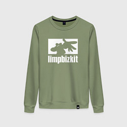Свитшот хлопковый женский Limp Bizkit - logo, цвет: авокадо
