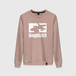 Свитшот хлопковый женский Limp Bizkit - logo, цвет: пыльно-розовый