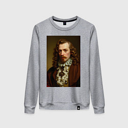 Свитшот хлопковый женский Старинный портрет, цвет: меланж