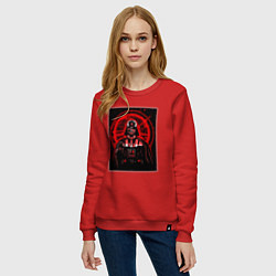 Свитшот хлопковый женский Звезда смерти Дарт Вейдер, цвет: красный — фото 2