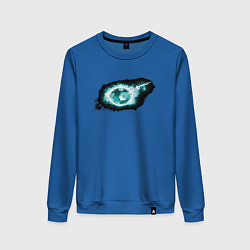 Свитшот хлопковый женский Горящий мяч, цвет: синий