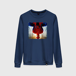 Свитшот хлопковый женский Новый человек паук, цвет: тёмно-синий