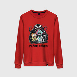 Свитшот хлопковый женский Morty and Rick - we are Venom meme, цвет: красный