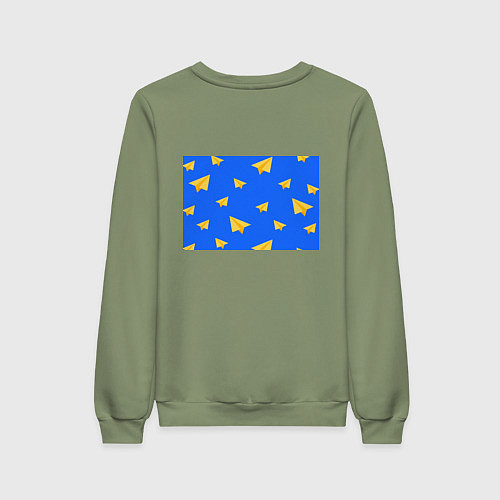 Женский свитшот Желтый самолетик / Авокадо – фото 2