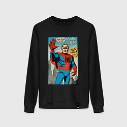 Свитшот хлопковый женский Spider-Trump - retro, цвет: черный