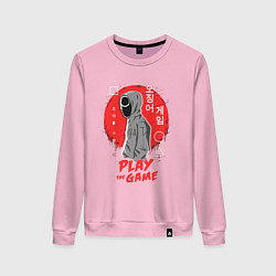 Свитшот хлопковый женский Play the game, цвет: светло-розовый