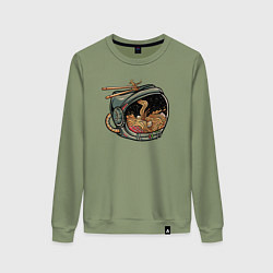 Свитшот хлопковый женский Космическая лапша, цвет: авокадо