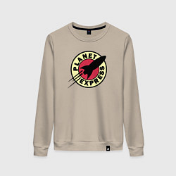 Свитшот хлопковый женский Логотип Футурама, цвет: миндальный