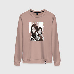 Свитшот хлопковый женский Ningning Idol, цвет: пыльно-розовый