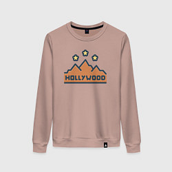 Свитшот хлопковый женский Hollywood stars, цвет: пыльно-розовый
