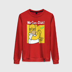 Свитшот хлопковый женский Homer can doh, цвет: красный